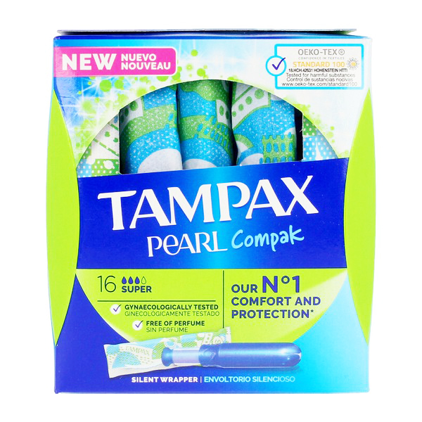 Tampoane Super Pearl Tampax (18 uds)