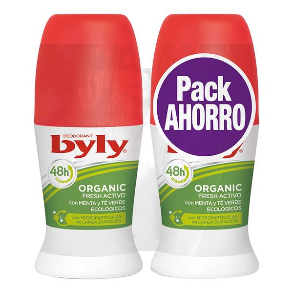Deodorant Roll-On Organic Extra Fresh Activo Byly (2 uds)